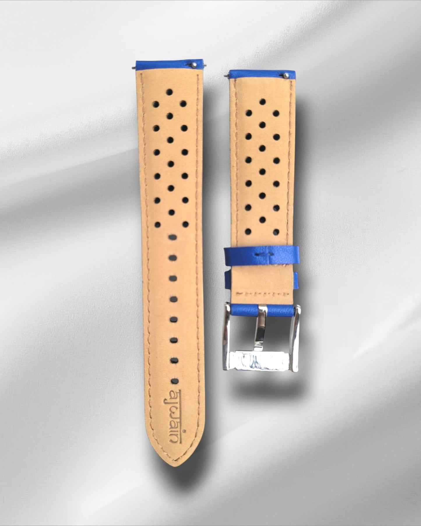 Ajwain Blue Racer Italian leather Watch Strap